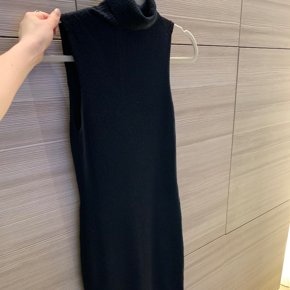 Black Dress Rag and Bone Sweater Turtle Neck Lace Top Design Size Small